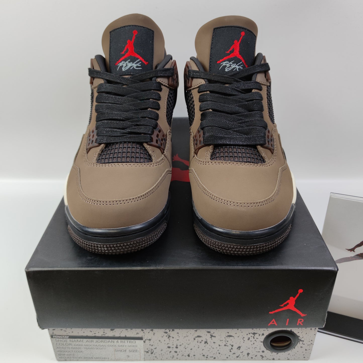 Travis Scott x Air Jordan 4 Retro Dark Mocha / Sail-Cool Grey-Verd - Fashion Sneaker1818