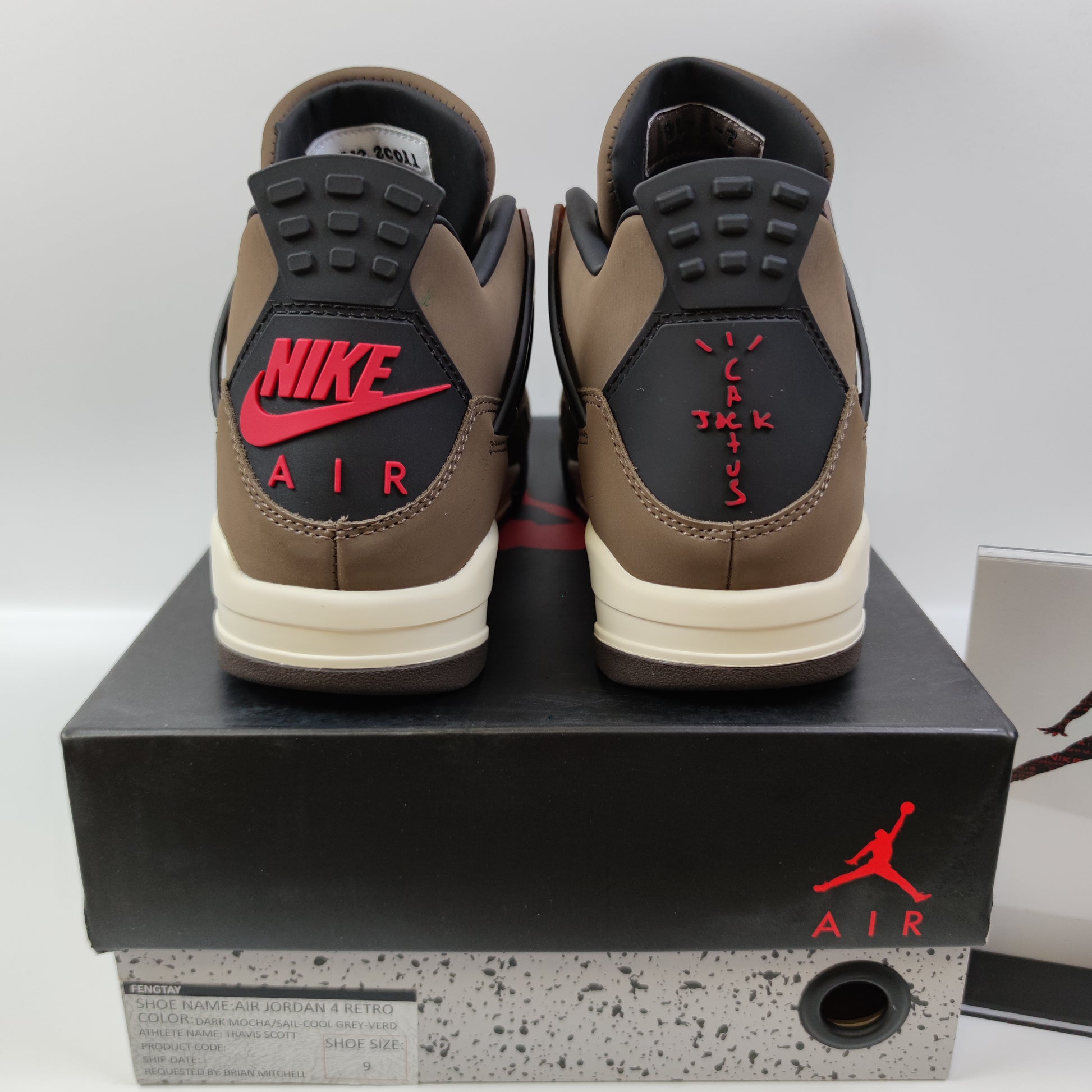 Travis Scott x Air Jordan 4 Retro Dark Mocha / Sail-Cool Grey-Verd - Fashion Sneaker1818