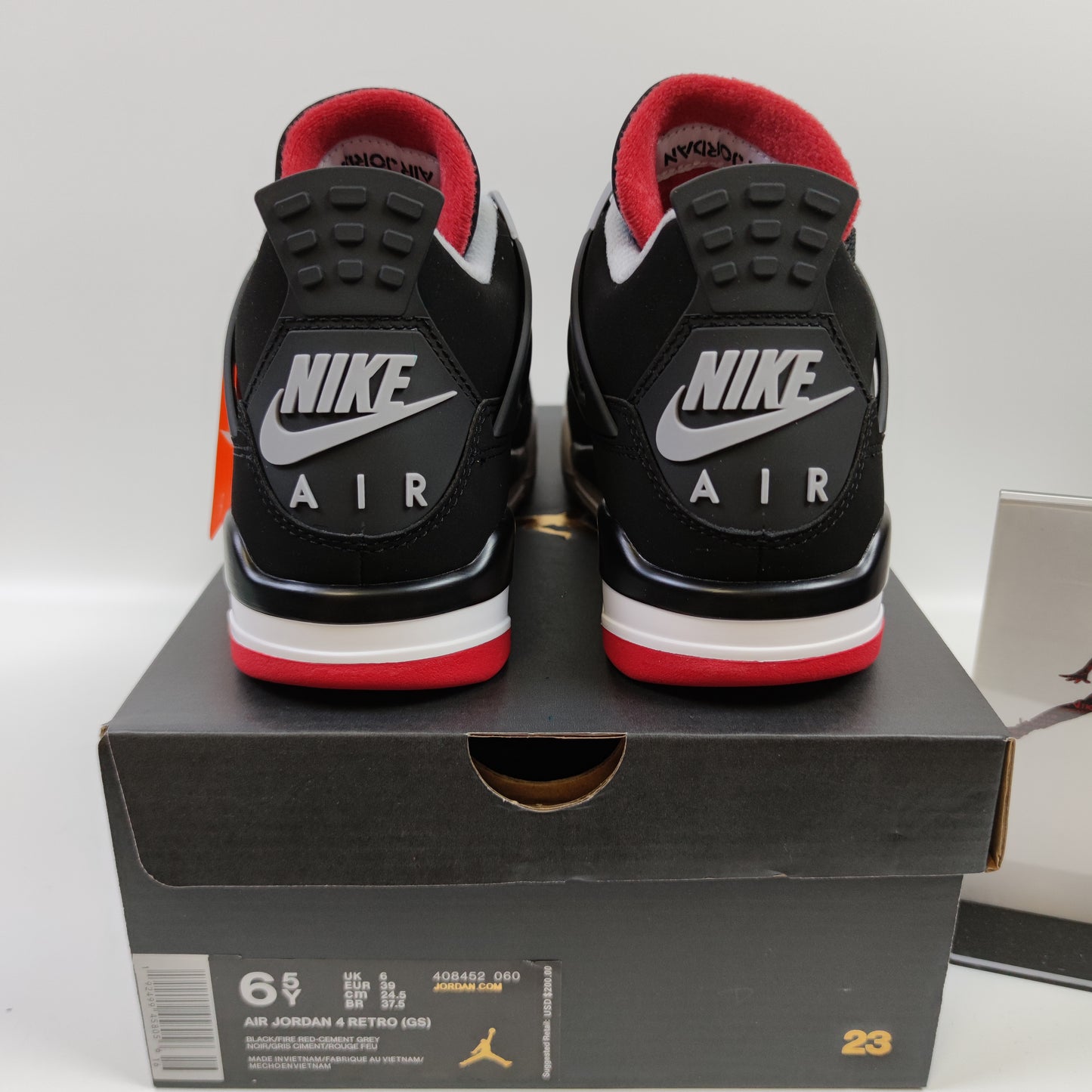 Air Jordan 4 Retro Bred (GS) 408452-060 - Fashion Sneaker1818