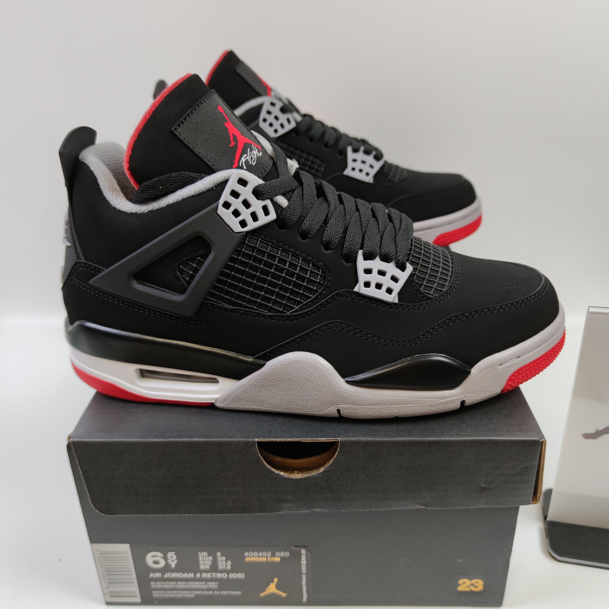 Air Jordan 4 Retro Bred (GS) 408452-060 - Fashion Sneaker1818