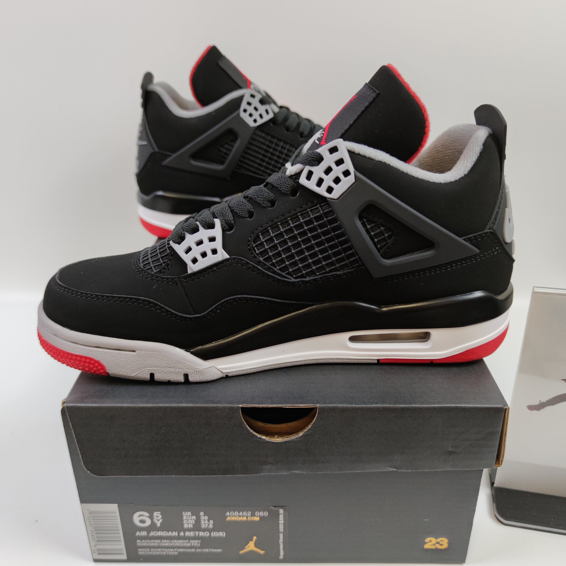 Air Jordan 4 Retro Bred (GS) 408452-060 - Fashion Sneaker1818