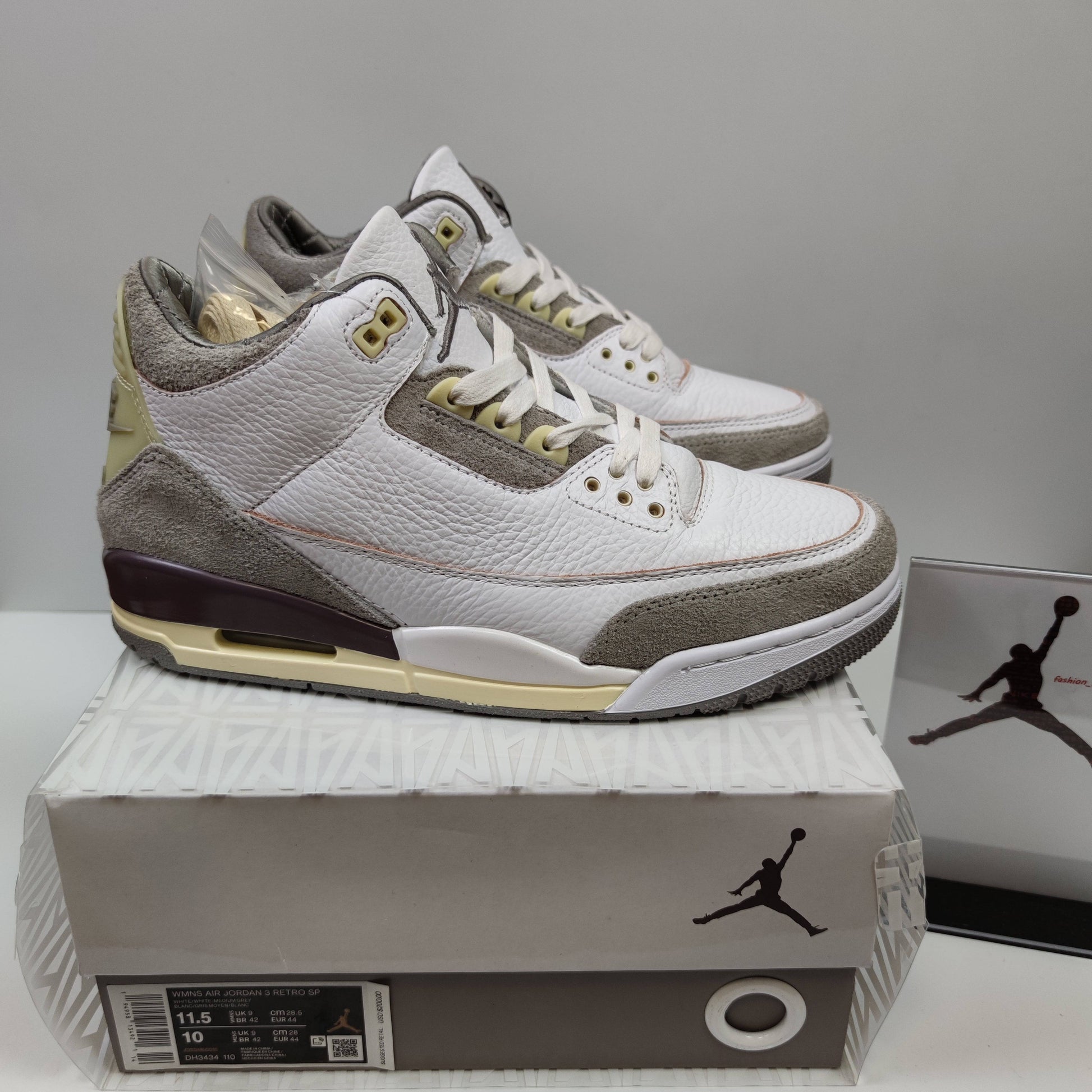 A Ma Maniére x Air Jordan 3 Retro SP "Medium Grey" DH3434-110 - Fashion Sneaker1818