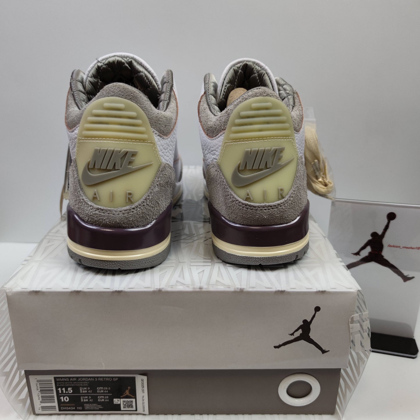 A Ma Maniére x Air Jordan 3 Retro SP "Medium Grey" DH3434-110 - Fashion Sneaker1818