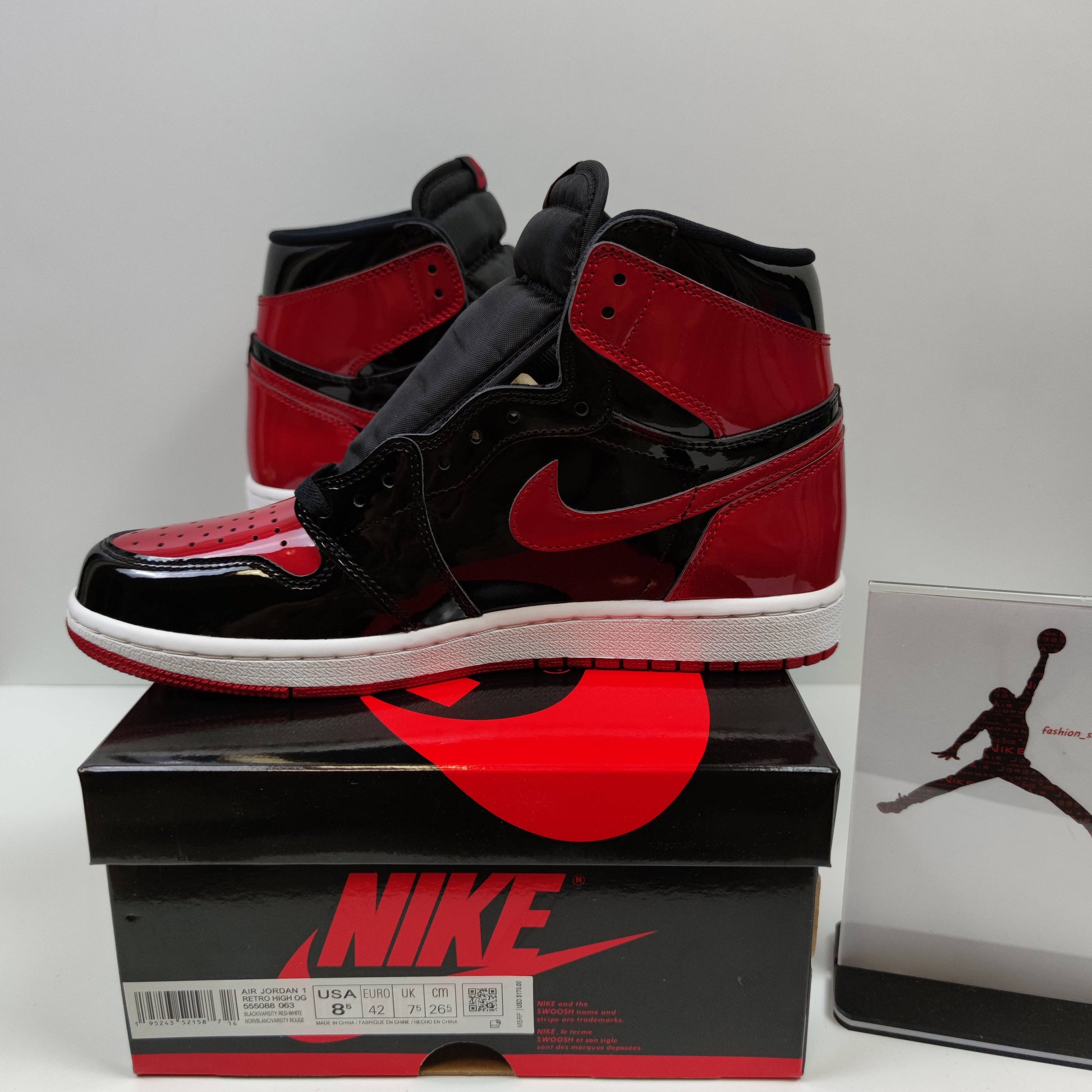 Air Jordan 1 Retro High OG "Patent Bred" 555088-063 - Fashion Sneaker1818