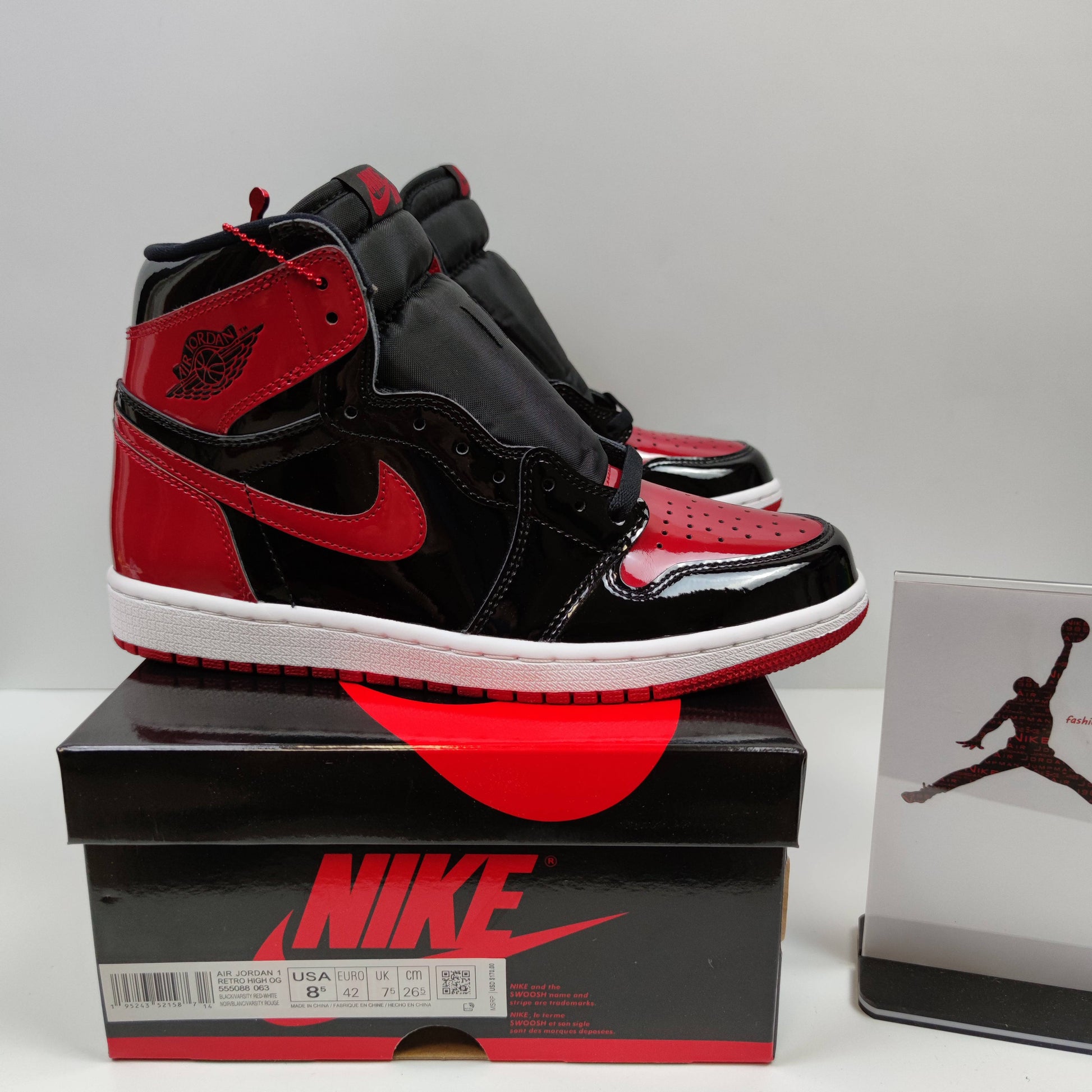 Air Jordan 1 Retro High OG "Patent Bred" 555088-063 - Fashion Sneaker1818