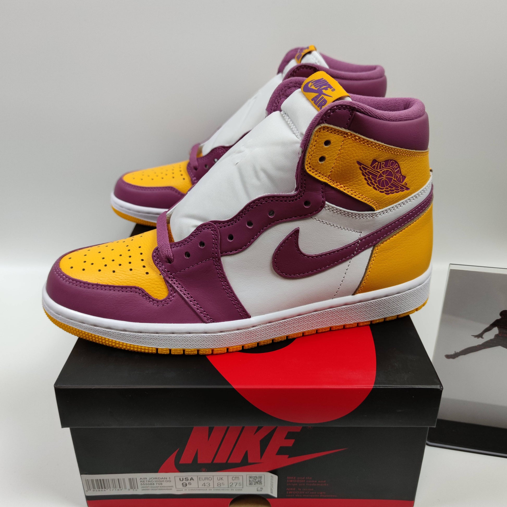 Air Jordan 1 Retro High OG "University Gold and Light Bordeaux" 555088-706 - Fashion Sneaker1818